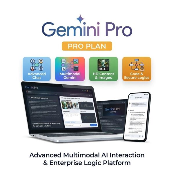 Gemini Pro Plan – Advanced Multimodal AI, Ultra-Premium Reasoning & HD Content Creation